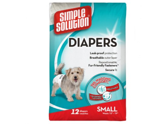 Фото 3 -  памперсы и трусики Simple Solution Disposable Diapers - Гигиенические подгузники для собак (12 шт.)