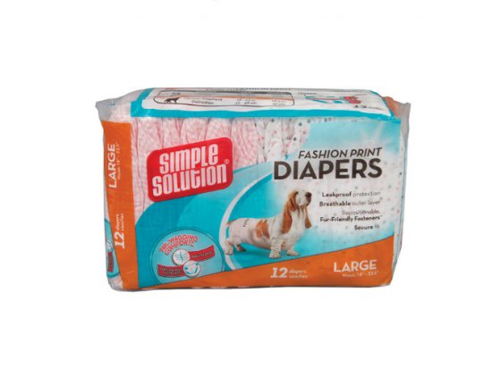 Фото 4 -  підгузки та трусики Simple Solution Fashion Print Diapers - Гігієнічні підгузки для собак з візерунком (12 шт.)