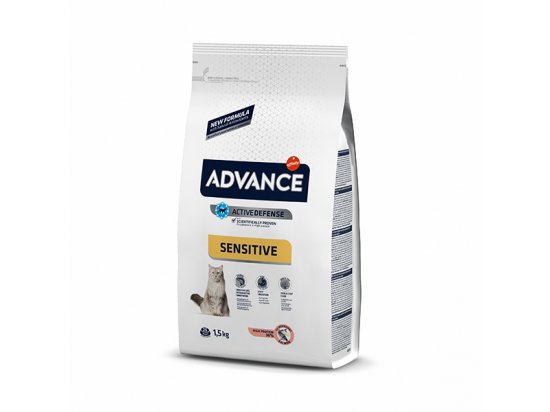 Фото - сухой корм Advance (Эдванс) Cat Sensitive Salmon & Rice - корм для кошек с чувствительным кишечником (с лососем и рисом)