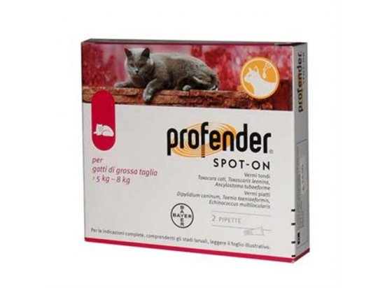 Фото 2 -  від глистів Bayer PROFENDER (ПРОФЕНДЕР) спот-он краплі на холку від глистів для котів