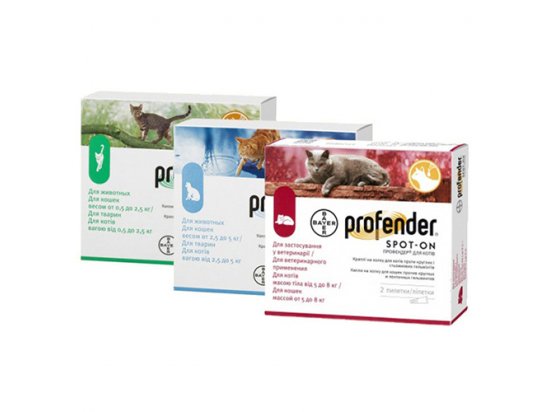 Фото - Bayer PROFENDER (ПРОФЕНДЕР) спот-он краплі на холку від глистів для котів від глистів Bayer PROFENDER (ПРОФЕНДЕР) спот-он краплі на холку від глистів для котів