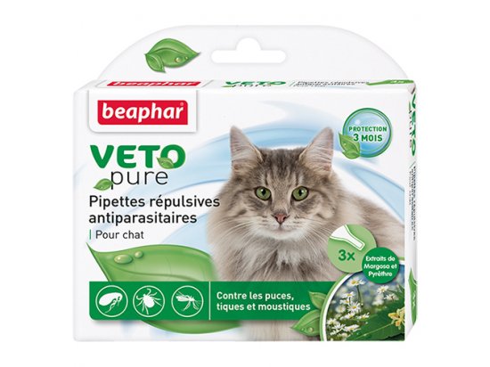 Фото - Beaphar Bio Spot On Veto Pure Био капли от блох, клещей и комаров для кошек от блох и клещей Beaphar Bio Spot On Veto Pure Био капли от блох, клещей и комаров для кошек