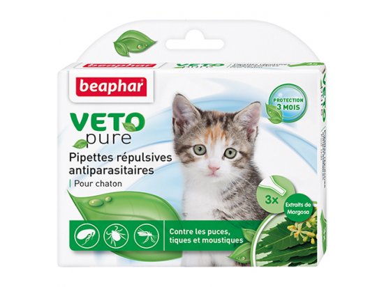 Фото - Beaphar Bio Spot On Veto Pure Био капли от блох, клещей и комаров для котят от блох и клещей Beaphar Bio Spot On Veto Pure Био капли от блох, клещей и комаров для котят