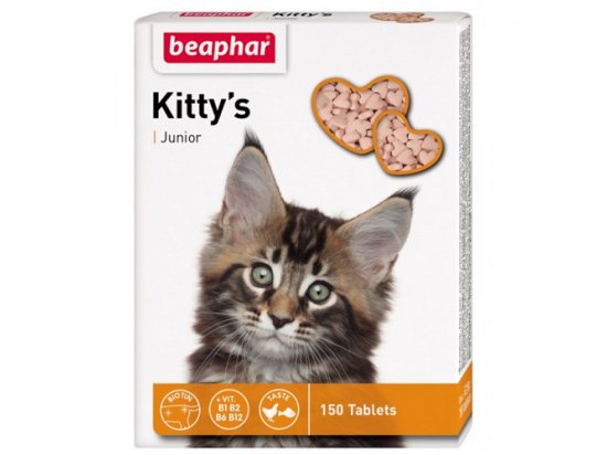 Фото - Beaphar Kittys Junior + Biotine - лакомство с витаминами для котят лакомства Beaphar Kittys Junior + Biotine - лакомство с витаминами для котят