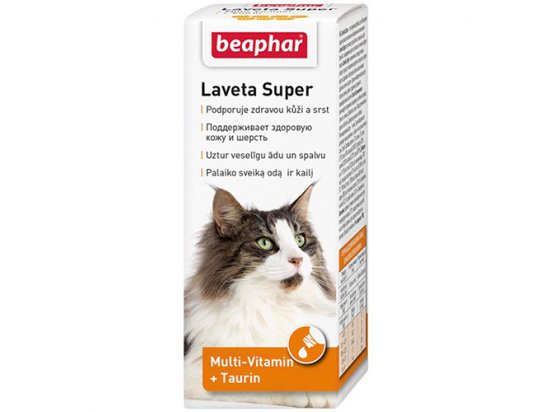 Фото - Beaphar Laveta Super рідкі вітаміни для шерсті для котів вітаміни та мінерали Beaphar Laveta Super рідкі вітаміни для шерсті для котів