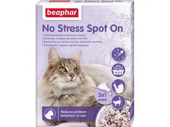 Фото - седативні препарати (заспокійливі) Beaphar NO STRESS spot on CAT - Краплі для котів Антистрес