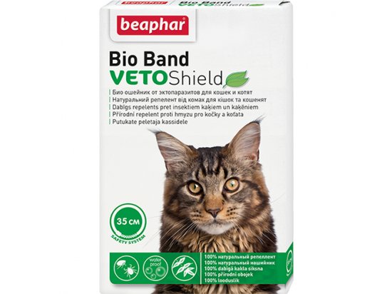 Фото - Beaphar VETO Shield Bio Band - Биологический ошейник от блох, клещей и комаров для кошек и котят от блох и клещей Beaphar VETO Shield Bio Band - Биологический ошейник от блох, клещей и комаров для кошек и котят