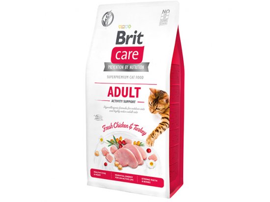 Фото - сухой корм Brit Care Cat Grain Free Adult Activity Support Chicken & Turkey беззерновой сухой корм для активных кошек КУРИЦА и ИНДЕЙКА