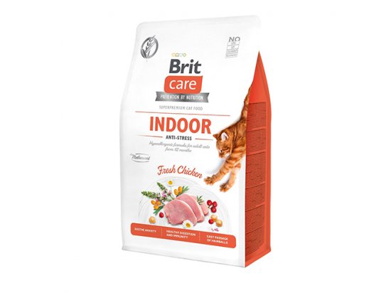 Фото - сухой корм Brit Care Cat Grain Free Indoor Аnti-Stress Chicken беззерновой сухой корм для кошек, живущих в помещении и подверженных стрессу КУРИЦА