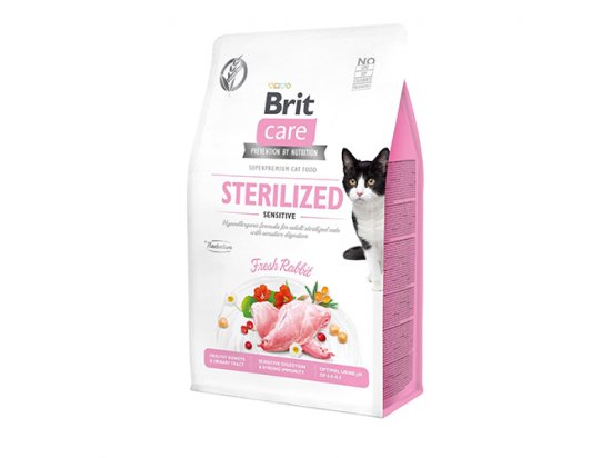 Фото - сухой корм Brit Care Cat Grain Free Sterilized Sensitive Rabbit беззерновой сухой корм для стерилизованных кошек с чувствительным пищеварением КРОЛИК