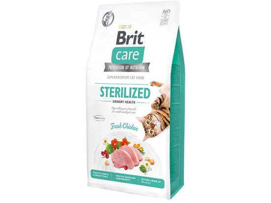 Фото - сухой корм Brit Care Cat Grain Free Sterilized Urinary Health Chicken беззерновой корм для стерилизованных кошек для профилактики МКБ КУРИЦА