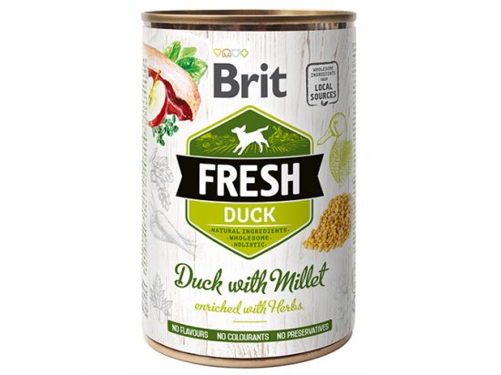 Фото - Brit Fresh Dog Duck & Millet консерви для собак КАЧКА і ПШОНО вологий корм (консерви) Brit Fresh Dog Duck & Millet консерви для собак КАЧКА і ПШОНО