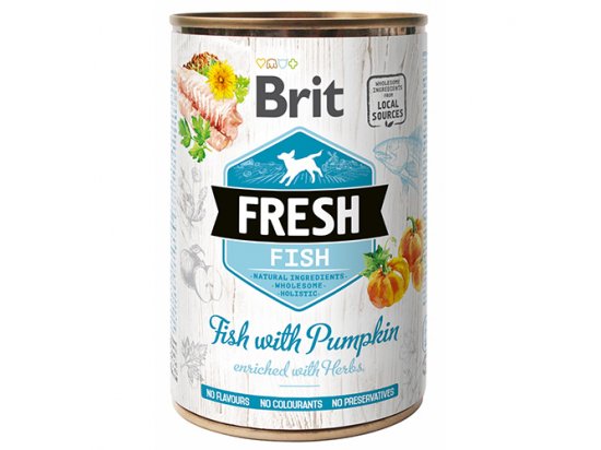 Фото - Brit Fresh Dog Fish with Pumpkin консерви для собак РИБА і ГАРБУЗ вологий корм (консерви) Brit Fresh Dog Fish with Pumpkin консерви для собак РИБА і ГАРБУЗ