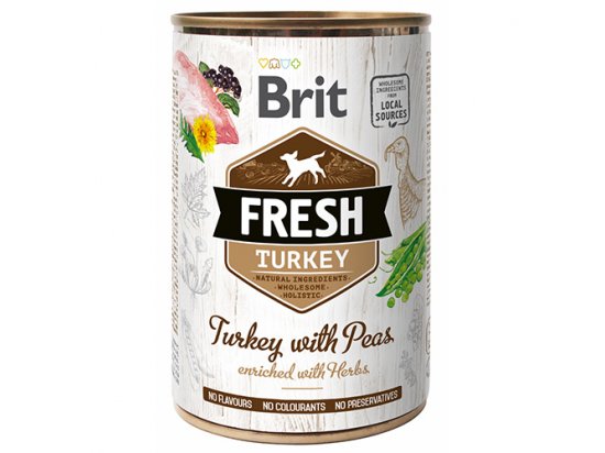 Фото - Brit Fresh Dog Turkey & Pea консерви для собак ІНДИЧКА та ГОРОХ вологий корм (консерви) Brit Fresh Dog Turkey & Pea консерви для собак ІНДИЧКА та ГОРОХ