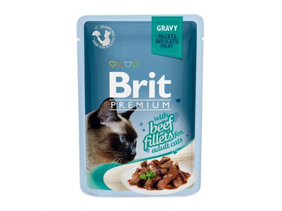 Фото - Brit Premium Cat Beef Fillets in Gravy консервы для кошек ФИЛЕ ГОВЯДИНЫ В СОУСЕ влажный корм (консервы) Brit Premium Cat Beef Fillets in Gravy консервы для кошек ФИЛЕ ГОВЯДИНЫ В СОУСЕ