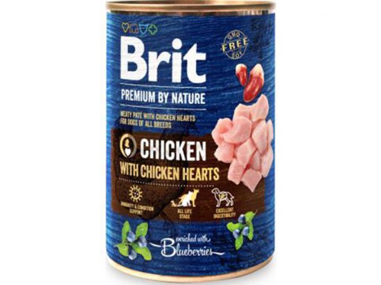 Фото - Brit Premium Dog Chicken & Chicken Hearts консерви для собак КУРКА та КУРЯЧІ СЕРДЕЧКИ вологий корм (консерви) Brit Premium Dog Chicken & Chicken Hearts консерви для собак КУРКА та КУРЯЧІ СЕРДЕЧКИ