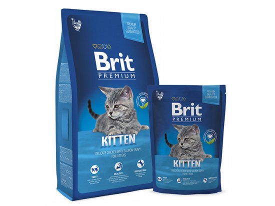 Фото - сухий корм BRIT Premium Cat Kitten Chicken & Salmon сухий корм для кошенят КУРКА та ЛОСОСЬ