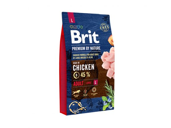 Фото - сухой корм Brit Premium Dog Adult Large L Chicken сухой корм для собак крупных пород КУРИЦА