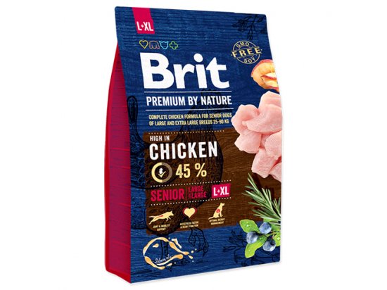 Фото 4 -  сухий корм Brit Premium Dog Senior Large & Extra Large L/XL Chicken сухий корм для літніх собак великих і гігантських порід КУРКА
