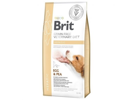 Фото - ветеринарні корми Brit Veterinary Diet Dog Grain Free Hepatic Egg & Pea беззерновий сухий корм для собак із захворюваннями печінки ЯЙЦЯ та ГОРОХ