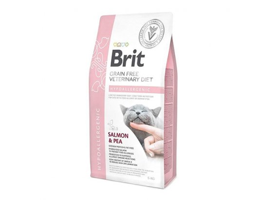 Фото - ветеринарные корма Brit Veterinary Diet Cat Grain Free Hypoallergenic Salmon & Pea сухой беззерновой гипоаллергенный корм для кошек ЛОСОСЬ и ГОРОХ