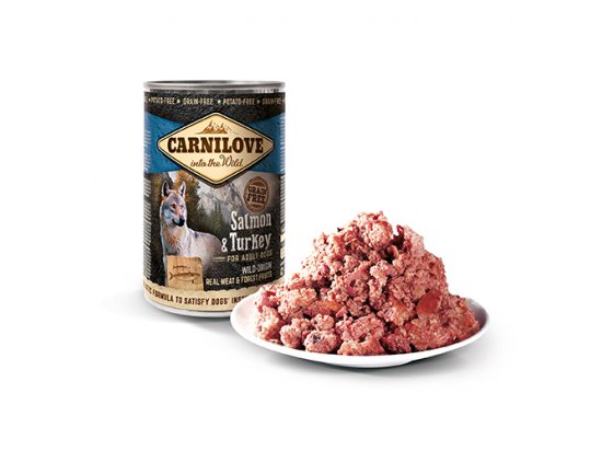 Фото - Carnilove SALMON & TURKEY консервы для собак (лосось/индейка), 400 г влажный корм (консервы) Carnilove SALMON & TURKEY консервы для собак (лосось/индейка), 400 г