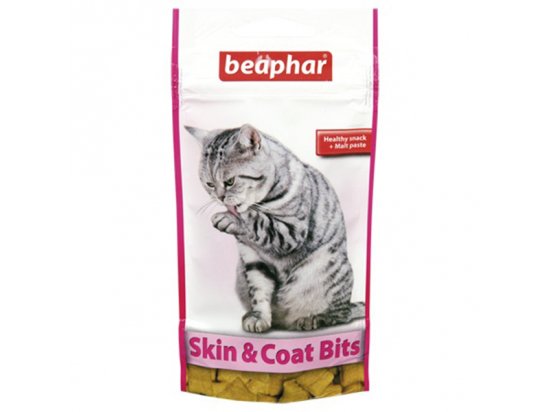 Фото - Beaphar Skin & Coat Bits Ласощі для кішок з мальт-пастою ласощі Beaphar Skin & Coat Bits Ласощі для кішок з мальт-пастою