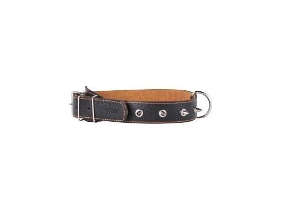 Фото 4 -  амуниция Collar (Коллар) ДВОЙНОЙ С ШИПАМИ ошейник для собак, кожа, черный