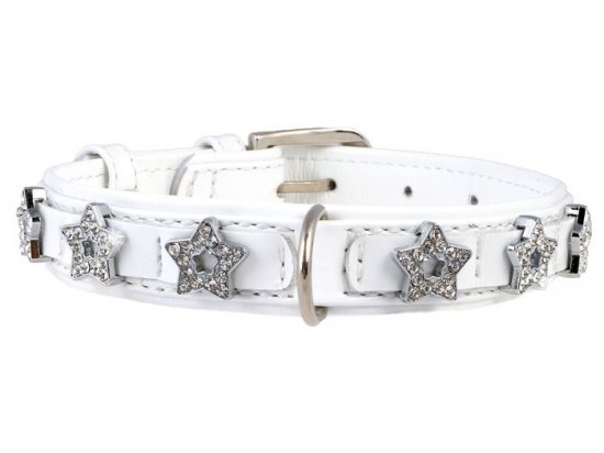 Фото - Collar Brilliance ЗВЕЗДЫ ошейник премиум класса БЕЛЫЙ, лакированная кожа амуниция Collar Brilliance ЗВЕЗДЫ ошейник премиум класса БЕЛЫЙ, лакированная кожа