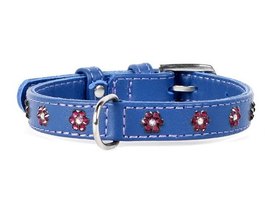 Фото - Collar Glamour Кожаный ошейник с клеевыми стразами Цветочек амуниция Collar Glamour Кожаный ошейник с клеевыми стразами Цветочек