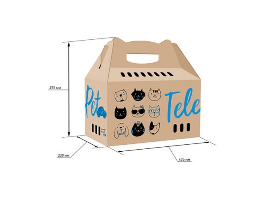 Фото - переноски, сумки, рюкзаки Collar (Коллар) TELEPET коробка переноска для животных, КАРТОН