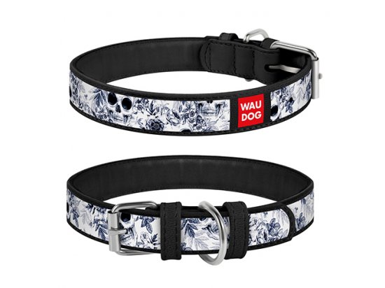 Фото - Collar WAUDOG ЧОРНО-БІЛІ ЧЕРЕПИ шкіряний нашийник для собак, чорний амуніція Collar WAUDOG ЧОРНО-БІЛІ ЧЕРЕПИ шкіряний нашийник для собак, чорний