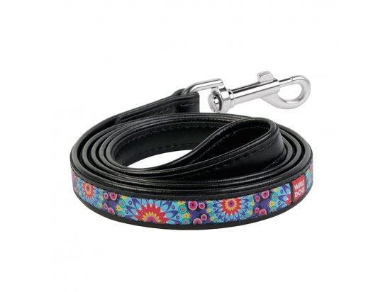 Фото - Collar WAUDOG ЦВЕТЫ кожаный поводок для собак, черный амуниция Collar WAUDOG ЦВЕТЫ кожаный поводок для собак, черный