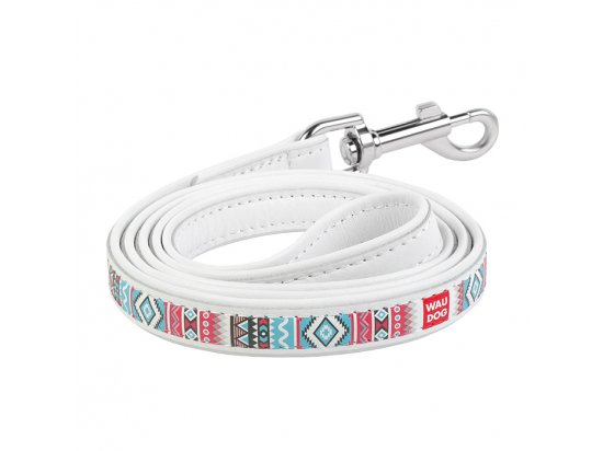 Фото - Collar WAUDOG ЕТНО шкіряний повідець для собак, білий амуніція Collar WAUDOG ЕТНО шкіряний повідець для собак, білий