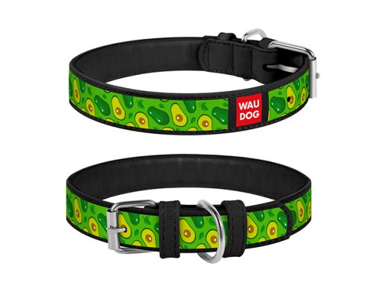 Фото - Collar WAUDOG АВОКАДО шкіряний нашийник для собак, чорний амуніція Collar WAUDOG АВОКАДО шкіряний нашийник для собак, чорний