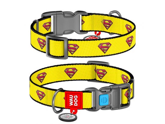 Фото - Collar WAUDOG Nylon нашийник з QR паспортом, пластиковий фастекс, СУПЕРМЕН 2 амуніція Collar WAUDOG Nylon нашийник з QR паспортом, пластиковий фастекс, СУПЕРМЕН 2