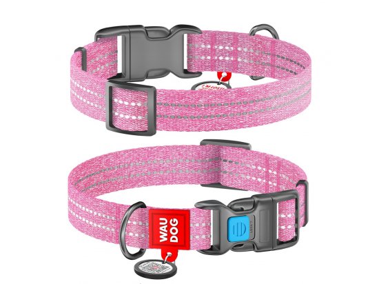 Фото - Collar WAUDOG Re-cotton з QR паспортом, нашийник з відновленої бавовни, пластикова пряжка, РОЖОВИЙ амуніція Collar WAUDOG Re-cotton з QR паспортом, нашийник з відновленої бавовни, пластикова пряжка, РОЖОВИЙ