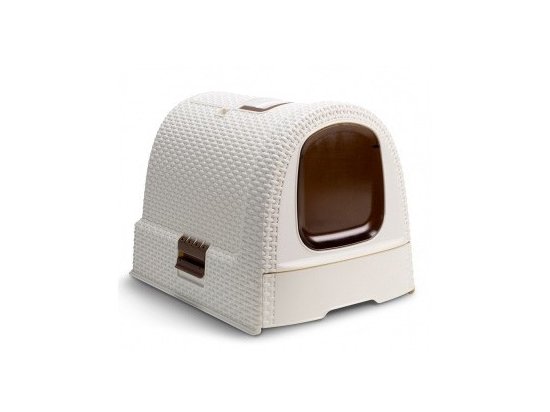 Фото - Curver Petlife LITTER BOX закрытый туалет для кошек, кремовый туалеты, лотки Curver Petlife LITTER BOX закрытый туалет для кошек, кремовый
