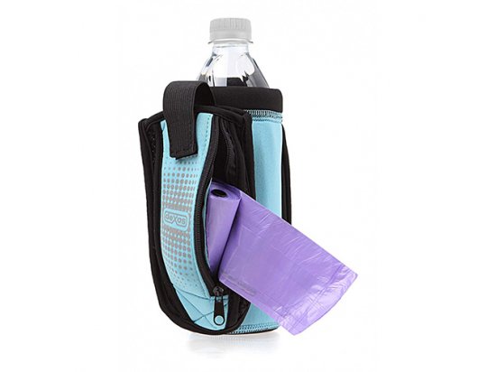 Фото 2 -  миски, напувалки, фонтани Dexas BOTTLEPOCKET WITH TRAVEL CUP сумка зі складною мискою для води та аксесуарів, голубий