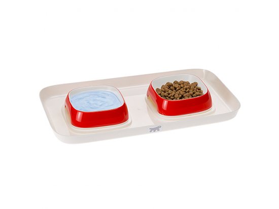 Фото - Ferplast GLAM TRAY пластиковый поднос с мисками для кошек и собак, красный миски, поилки, фонтаны Ferplast GLAM TRAY пластиковый поднос с мисками для кошек и собак, красный