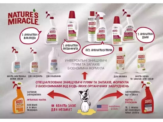 Фото 2 -  видалення запахів та плям Natures Miracle (Нейчерлз Міракл) HARD FLOOR CLEANER (ВІД ЗАПАХУ І ПЛЯМ) спрей для всіх підлог