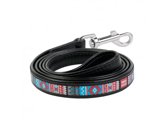 Фото - Collar WAUDOG ЭТНО кожаный поводок для собак, черный амуниция Collar WAUDOG ЭТНО кожаный поводок для собак, черный