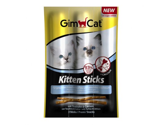 Фото 2 -  лакомства Gimcat STICKS TRUTHAN UND CALCIUM (ПАЛОЧКИ ИНДЕЙКА И КАЛЬЦИЙ) лакомство для котят