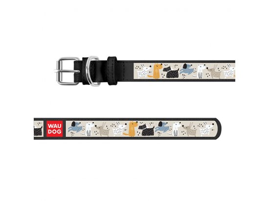 Фото 3 -  амуниция Collar WAUDOG СОБАЧКИ НА ПРОГУЛКЕ кожаный ошейник для собак, черный