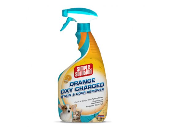 Фото - Simple Solution (Симпл Селюшен) ORANGE OXY CHARGED (УДАЛЕНИЕ ПЯТЕН И ЗАПАХА АПЕЛЬСИН С КИСЛОРОДОМ) спрей для собак и котов удаление запахов и пятен Simple Solution (Симпл Селюшен) ORANGE OXY CHARGED (УДАЛЕНИЕ ПЯТЕН И ЗАПАХА АПЕЛЬСИН С КИСЛОРОДОМ) спрей для собак и котов