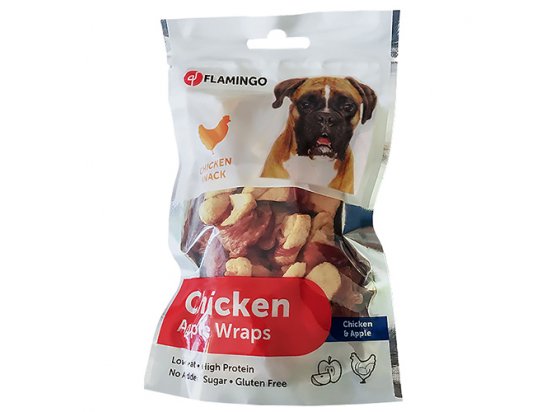 Фото - Flamingo Chicken Snack Apple Wrap ласощі з яблук та курячого м'яса ласощі Flamingo Chicken Snack Apple Wrap ласощі з яблук та курячого м'яса
