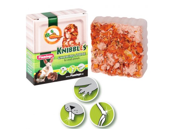 Фото - Flamingo KNIBBLES CARROT CUBES крейда з морквою для гризунів, 70 г ласощі Flamingo KNIBBLES CARROT CUBES крейда з морквою для гризунів, 70 г