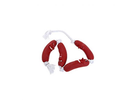 Фото - Flamingo SAUSAGE ON ROPE игрушка для собак, сосиска на веревке игрушки Flamingo SAUSAGE ON ROPE игрушка для собак, сосиска на веревке