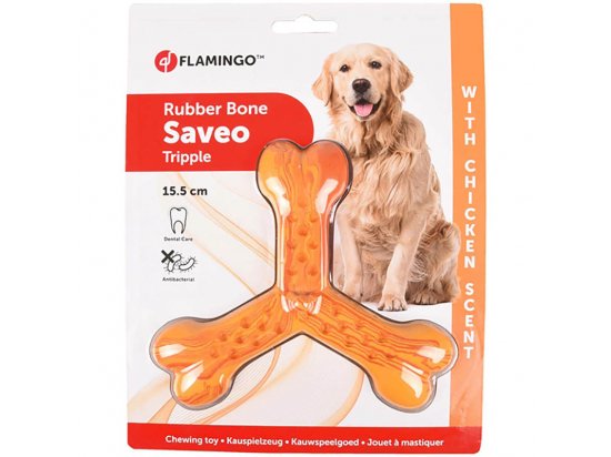 Фото 3 -  игрушки Flamingo TRIPLE BONE CHICKEN игрушка для собак, вкус курицы