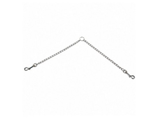 Фото - Flamingo TWIN CHAIN поводок спарка для собак, металл амуниция Flamingo TWIN CHAIN поводок спарка для собак, металл